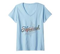 Femme Vacances de Voyage à Montréal Québec Canada T-Shirt avec Col en V