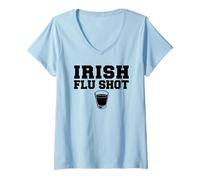 Femme Vaccin Contre la Grippe Irland T-Shirt avec Col en V