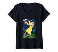 Femme Vache drôle Amoureux des Animaux Bruh OVNI Alien garçons Filles Enfants T-Shirt avec Col en V