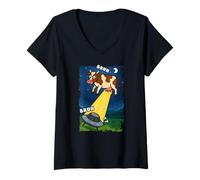 Femme Vache drôle OVNI Alien Amoureux des Animaux Bruh garçons Filles Enfants T-Shirt avec Col en V