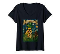 Femme Vache Extraterrestre enlèvement Bigfoot OVNI Van Gogh T-Shirt avec Col en V