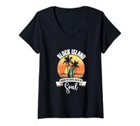 Femme Vagues - Block Island T-Shirt avec Col en V