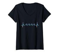 Femme Vagues dans L'océan, Vagues;mer T-Shirt avec Col en V
