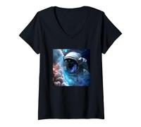 Femme Vaisseau Spatial Taikonaute Cosmonaute Astronaute T-Shirt avec Col en V