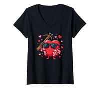 Femme Valentine Bow Hunter Funny Hunting Valentine pour Hommes T-Shirt avec Col en V