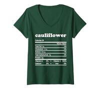 Femme Valeur nutritive du Chou-Fleur 2021 Thanksgiving Nutrition T-Shirt avec Col en V