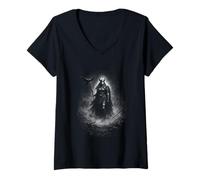 Femme Valkyrie Battle Maiden Warrior Mythe T-Shirt avec Col en V