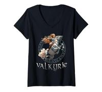 Femme Valkyries légendaires T Guerriers de Freya Valkyries de T-Shirt avec Col en V