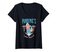 Femme Valse Finale Infirmière Héroïne Pandémie T-Shirt avec Col en V