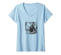 Femme Vampire découvrant la lumière du Jour T-Shirt avec Col en V