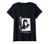 Femme Vampire Diaries Damon In Frame T-Shirt avec Col en V