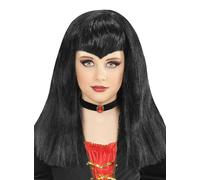 Femme vampire - Longue perruque noire pour fille