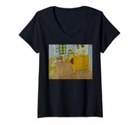 Femme Van Gogh - Chambre à Arles T-Shirt avec Col en V