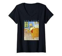 Femme Van Gogh La Chambre des Artistes T-Shirt avec Col en V
