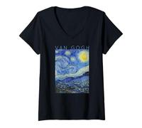 Femme Van Gogh Starry Night Art Painters Designs pour Artistes T-Shirt avec Col en V