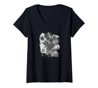 Femme Van Gogh Tournesols Grunge Art T-Shirt avec Col en V