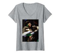 Femme Van Morrison Live Moondance (Chanteur de Newcastle, 1995) T-Shirt avec Col en V