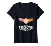 Femme Vancouver Colombie-Britannique Canada Faune Nature Canadienne T-Shirt avec Col en V