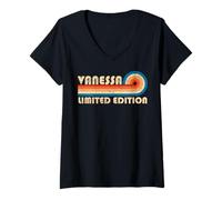 Femme VANESSA First Name Funny Retro Vintage Birthday T-Shirt avec Col en V