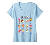 Femme Variété de Glaces colorées - Glaces T-Shirt avec Col en V