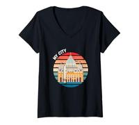 Femme Vatican Rome Italie Ma Ville Culture Italienne T-Shirt avec Col en V