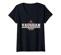 Femme Vaughan Canada T-Shirt avec Col en V