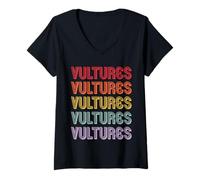 Femme Vautours T-Shirt avec Col en V