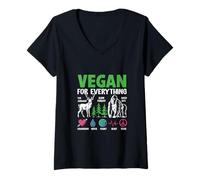 Femme Vegan for Everything The Animals Rain Forest Wild Life Compa T-Shirt avec Col en V