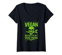 Femme Vegan Punk Rebel Vegan Vegan Anarchist Vegan Protest Vegan T-Shirt avec Col en V
