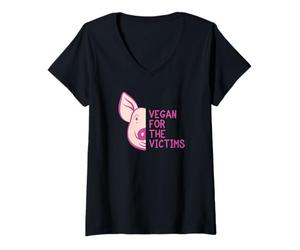 Femme Végétalien, sans cruauté Envers Les Animaux, Militant des Droits des Animaux pour Les Victimes T-Shirt avec Col en V