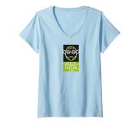 Femme Végétarien Bio Vert Humour LOL Vegetarian i am Yoga Fier T-Shirt avec Col en V