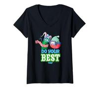 Femme VeggieTales Do Your Best Larry The Cucumber & Bob The Tomato T-Shirt avec Col en V