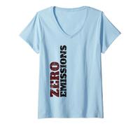 Femme Véhicule électrique Zero Emissions EV Car Driver Voitures T-Shirt avec Col en V