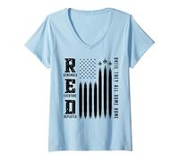 Femme Vendredi Rouge se souvenez-Vous Que Tout Le Monde a déployé T-Shirt avec Col en V