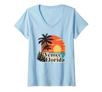 Femme Venise Floride T-Shirt avec Col en V