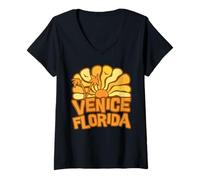 Femme Venise Floride T-Shirt avec Col en V