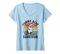 Femme Ventre Mal Survivant Raton Laveur Ventre Mal Mal Ventre Mal Mal Ventre Mal Ventre Mal T-Shirt avec Col en V