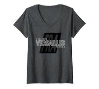 Femme Versailles, Yvelines, Francia - Versailles Francia T-Shirt avec Col en V