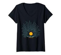 Femme Verset biblique « Be the Light Jesus Faith » - Cadeau décontracté pour chrétiens T-Shirt avec Col en V