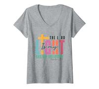 Femme Verset de la Bible chrétienne Le Seigneur est ma lumière T-Shirt avec Col en V