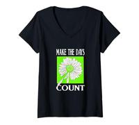 Femme Vert Don't Count The Days Green Graphic T-Shirt avec Col en V