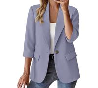 Femme Veste Blazer Manches à Sept Chic Et Elegant Femme Veste Manteau avec Boutons Poches Couleur Unie Coupe Slim Costume À Utiliser Au Bureau Décontractés Party