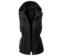 Femme Veste sans Manches Gilet sans Manche Multipoches Exterieur Gilet Reporter Travail Camping Randonnée Automne Hiver Mode Chic Cardigan Outwear Tops à Capuche Manteau Femme Hiver Chaud Gilet