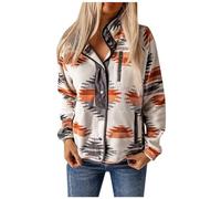 Femme Vestes en Molleton Polaire Entièrement Zippée Femme Veste style ethnique femme Veste imprimée color block pour femme