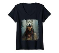 Femme Vêtements amérindiens T-Shirt avec Col en V