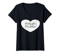 Femme Vêtements cornichons polonais - Superbe design d'amant de cornichons T-Shirt avec Col en V