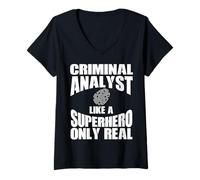 Femme Vêtements d'analyste Criminel - Design Unique et Amusant d'analystes T-Shirt avec Col en V