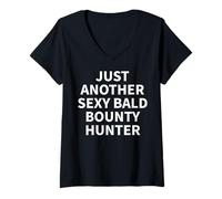 Femme Vêtements de Chasseur de Primes | Design Amusant de Chasseurs Chauves T-Shirt avec Col en V