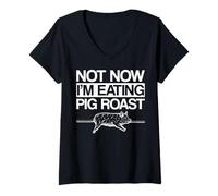 Femme Vêtements de rôti de porc - Design amusant et mignon pour les amateurs de rôtis T-Shirt avec Col en V