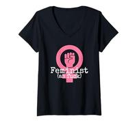 Femme Vêtements féministes As Fuck Cool Feminism Pro Equality Sign T-Shirt avec Col en V